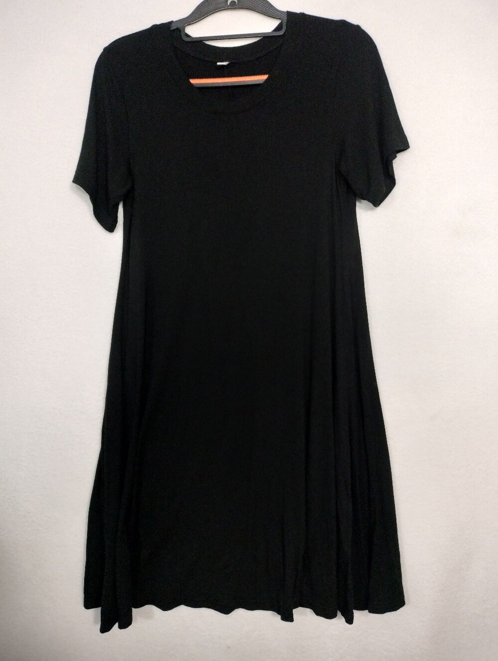 Black Short Sleeve A-Line T-Shirt Dress